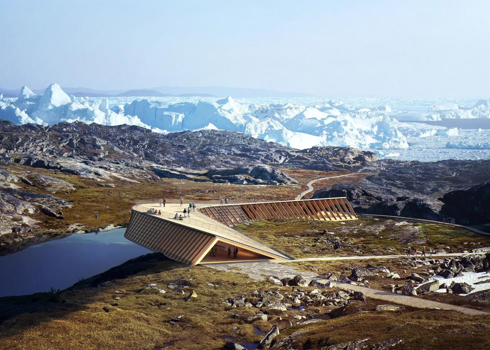 Kiến trúc dạng lều móc của  trung tâm nghiên cứu khí hậu L Icefjord