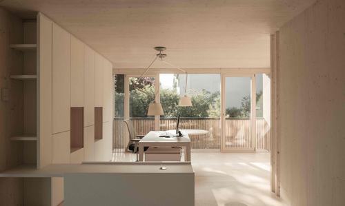 Độc đáo văn phòng gỗ thiết kế cô lập carbon ở Áo