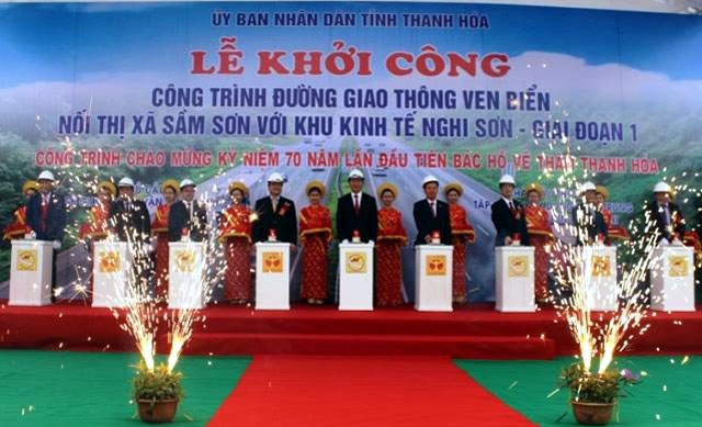 Khởi công dự án xây dựng đường giao thông huyết mạch ven biển tại Thanh Hóa
