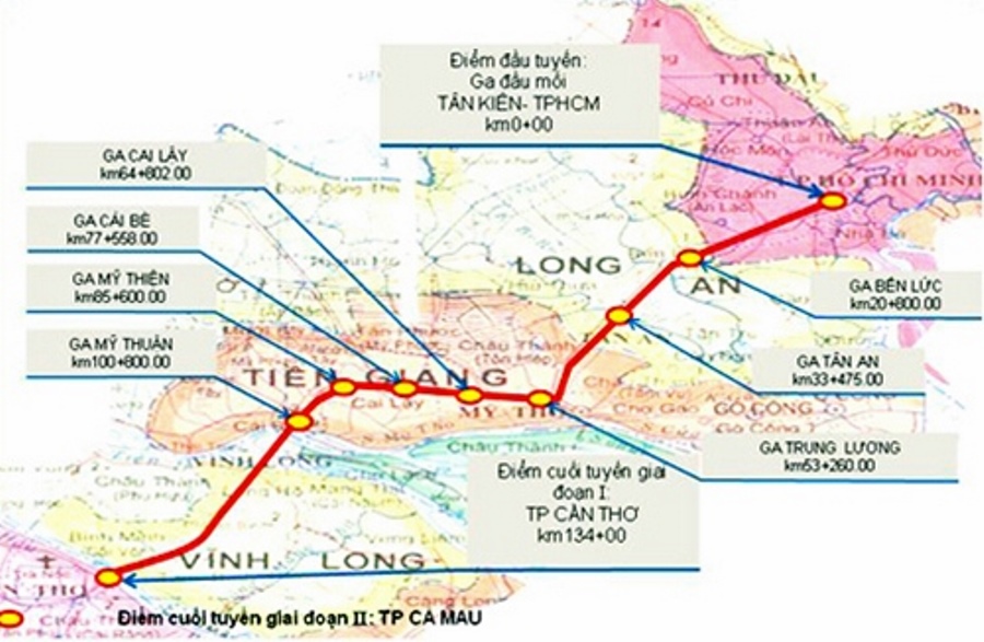 tuyến đường sắt nối Tp.HCM với Cần Thơ