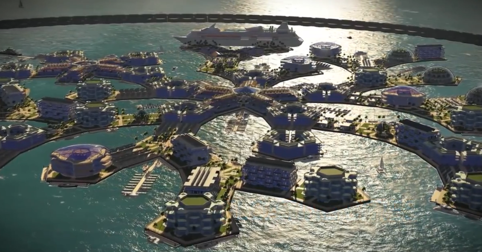 Mô hình thành phố nổi có thể di chuyển trên biển