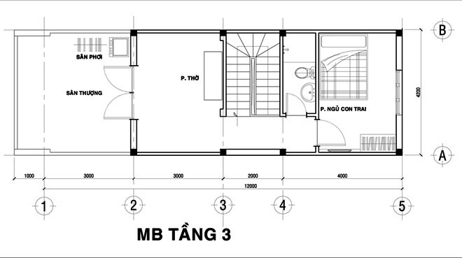 mặt bằng tầng 3