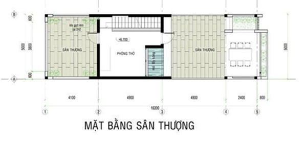 mặt bằng tầng thượng