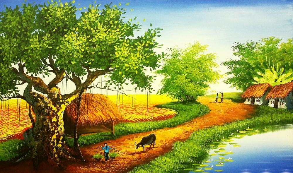 tranh phong cảnh nông thôn Việt Nam