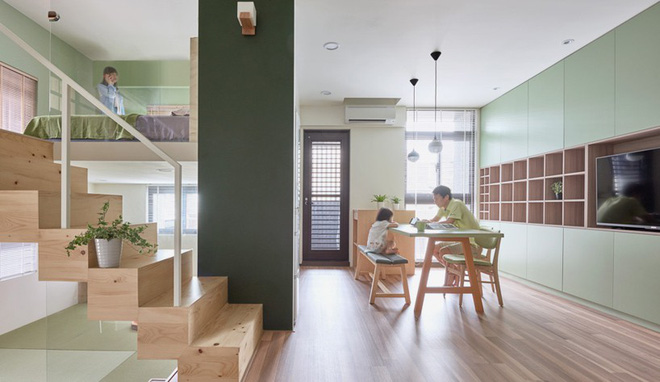 Khám phá không gian sống cực quyến rũ trong ngôi nhà màu xanh matcha ở Đài Loan