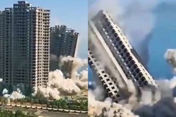 Trung Quốc phá sập 4 tòa nhà cao tầng trong 15 giây
