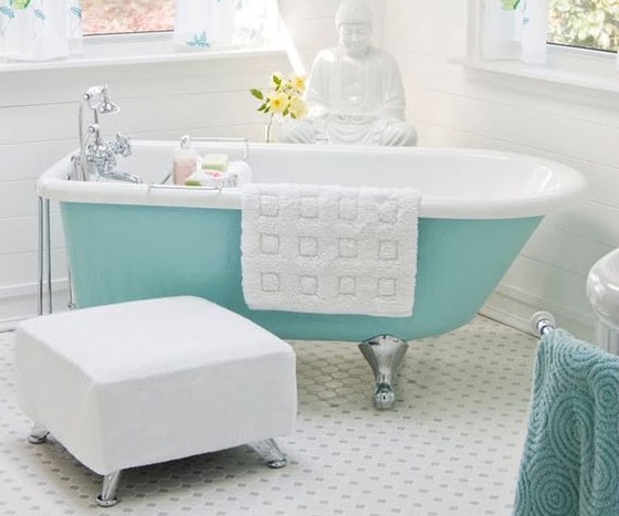 Ý tưởng trang trí phòng tắm đẹp rụng rời với màu xanh dương