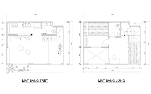 Bản vẽ thiết kế mặt bằng ngôi nhà nhỏ xinh ở Sài Gòn