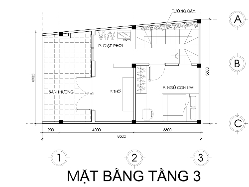 tầng 3 nhà phố đẹp