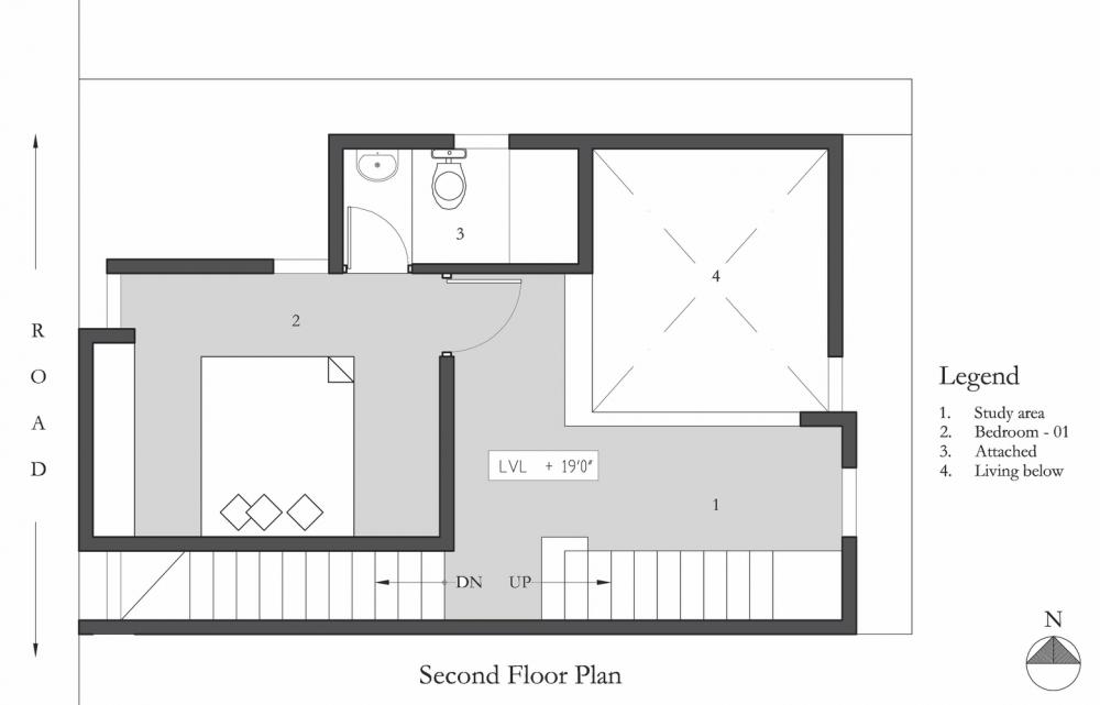 bố trí mặt bằng tầng 2