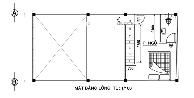 Bản vẽ mặt bằng tầng lửng