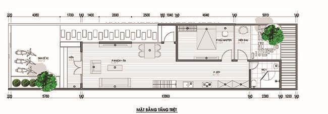 Bản vẽ mặt bằng tầng trệt 