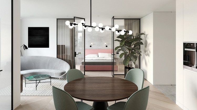 Tường kính phòng ngủ - giải pháp thiết kế nội thất cho căn hộ nhỏ