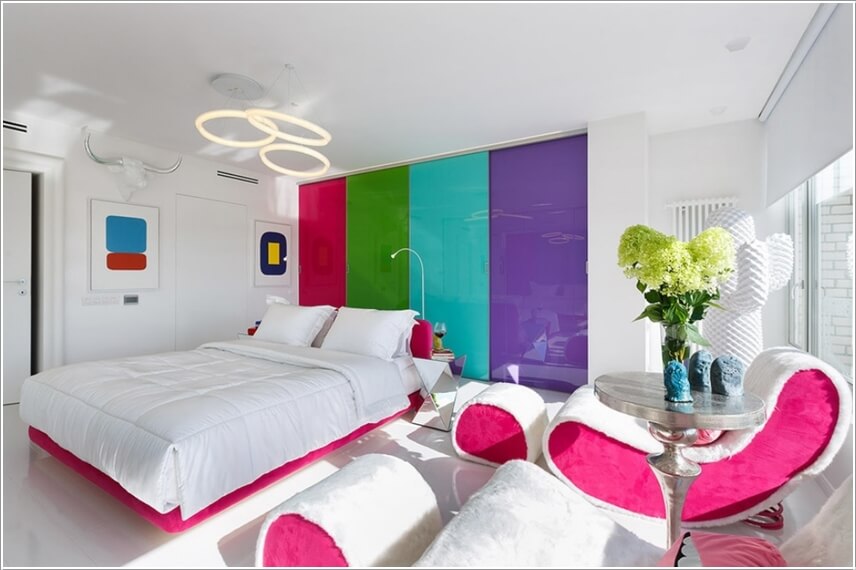 phòng ngủ phong cách color block độc đáo