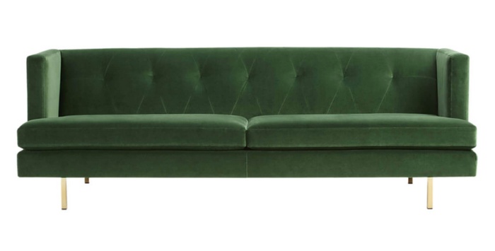 ghế sofa nhung tông màu xanh rêu 