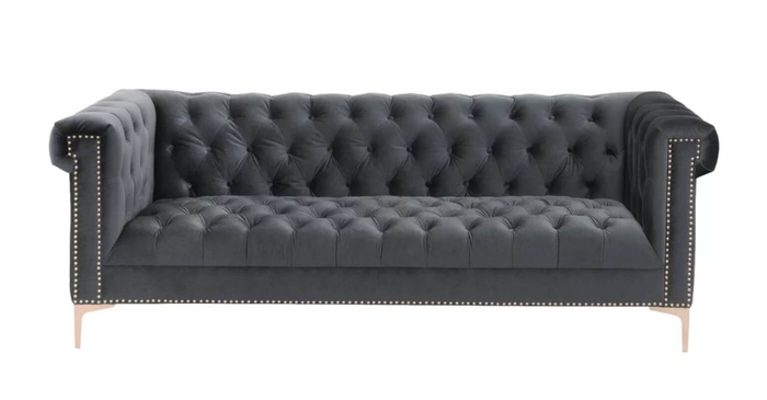 Ghế sofa nhung màu ghi 