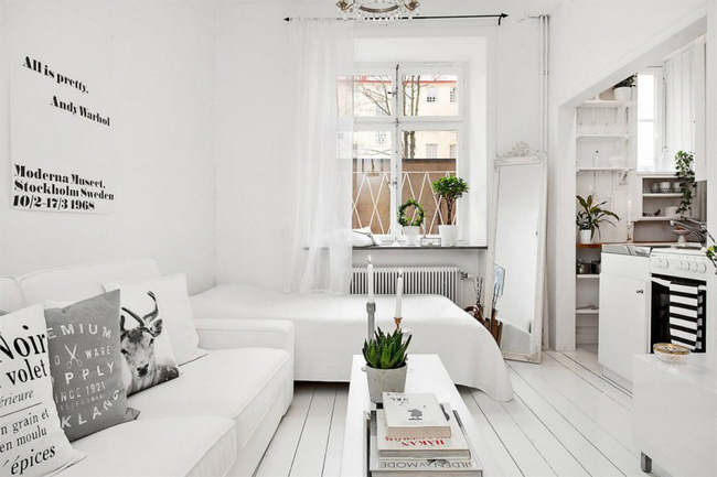 Không gian sống gọn xinh trong căn hộ phong cách Scandinavian