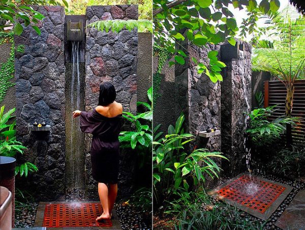 10 mẫu phòng tắm ngoài trời hòa lẫn vào thiên nhiên