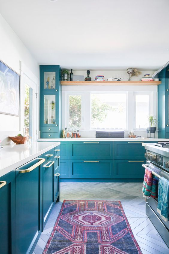 tủ bếp xanh sáng