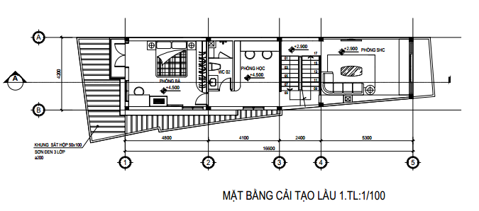 mặt bằng lầu 1