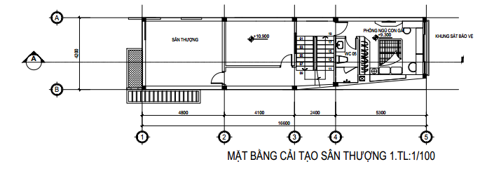 mặt bằng sân thượng