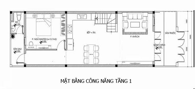 mặt bằng công năng tầng 1