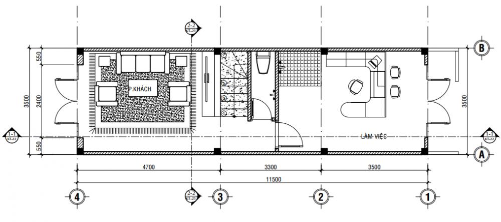 Giải pháp xây nhà phố 1 trệt 1 lửng, 2 lầu có sân thượng trên mảnh ...