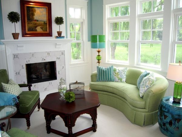 sofa màu xanh lá cây