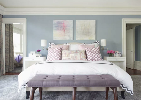 Phòng ngủ đẹp mộng mơ với màu tím
