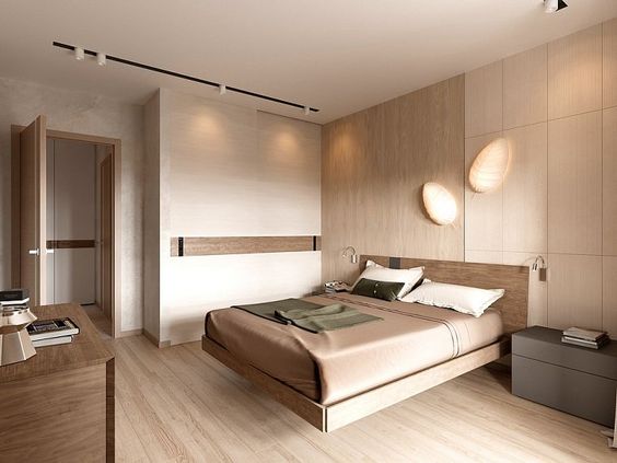 phòng ngủ sử dụng nội thất gỗ