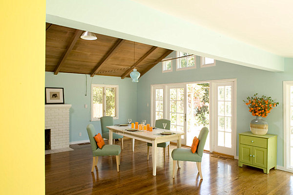 pastel dining room with bright accents f651
