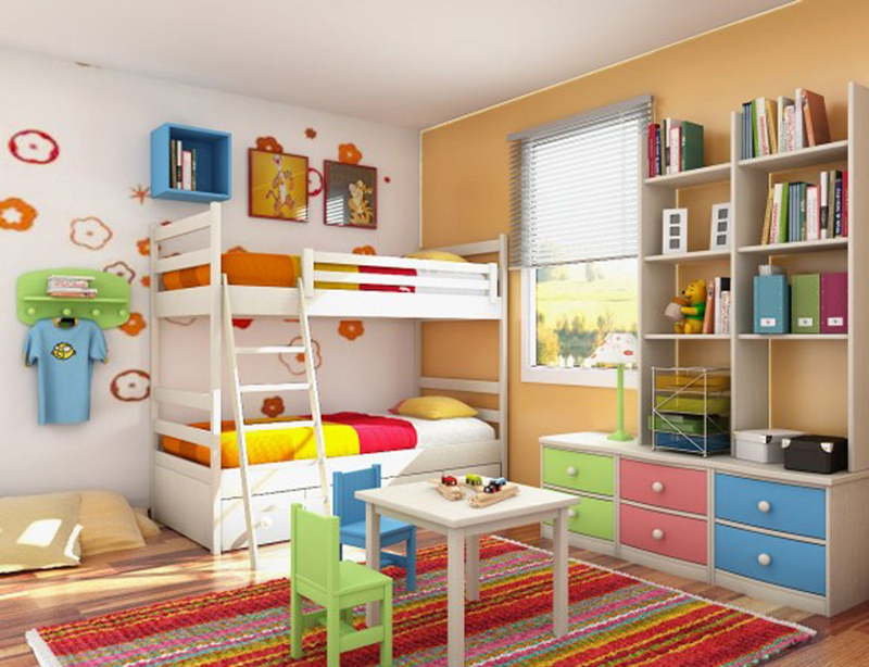 phòng ngủ đầy màu sắc dành cho trẻ