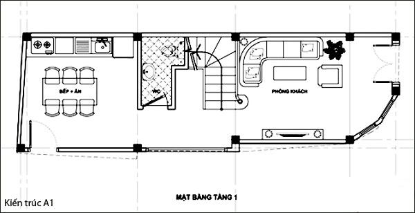 tầng 1 nhà phố đẹp.