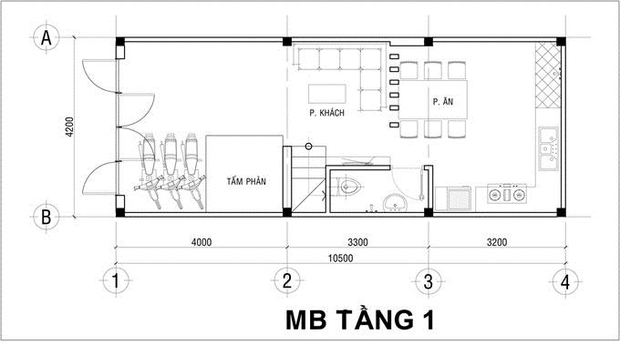 Mặt bằng thiết kế tầng 1