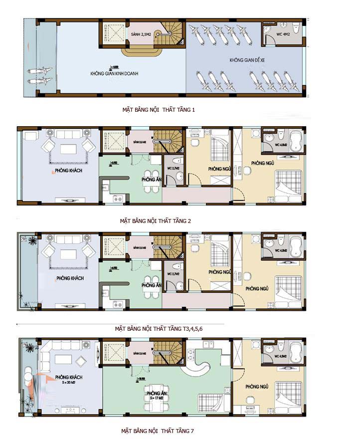 Mẫu thiết kế căn hộ mini cho thuê 5 & 10 tầng hiện đại 2022