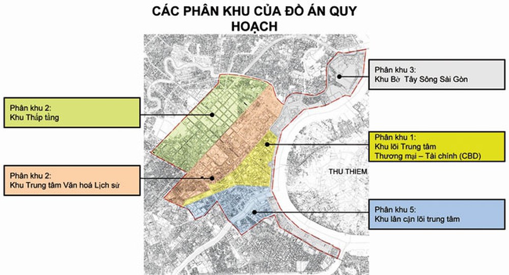 5 phân khu trong khu trung tâm TP.HCM