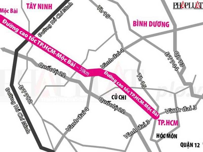 Đầu tư xây đường cao tốc TP.HCM - Mộc Bài 53,5km