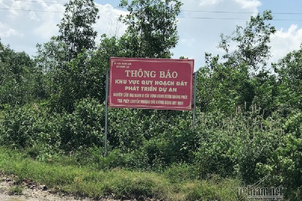 bảng thông báo đất quy hoạch dự án