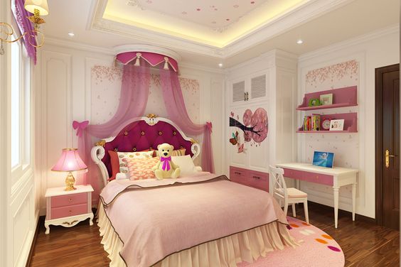 phòng ngủ của cô con gái theo phong cách lãng mạn