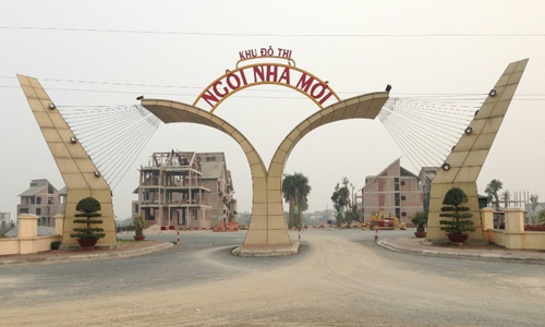Hình ảnh Cổng chào Khu đô thị Ngôi Nhà Mới của Tập đoàn Lã Vọng tại Quốc Oai, Hà Nội