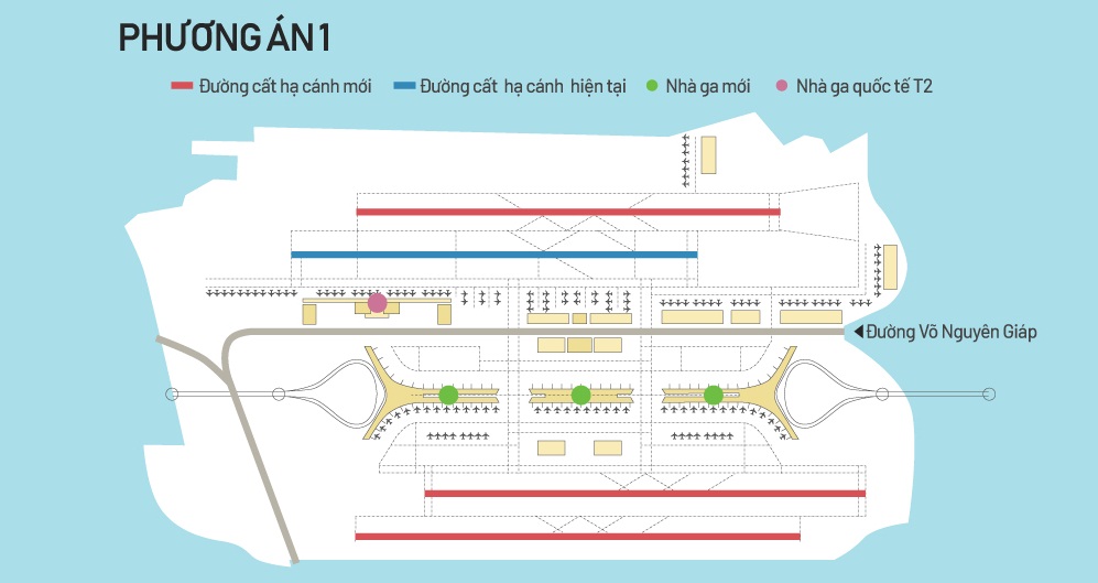 Infographic: Các phương án điều chỉnh quy hoạch mở rộng sân bay Nội Bài