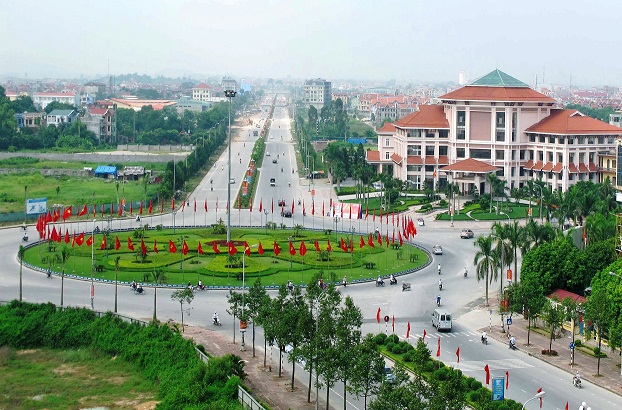 Hình ảnh một góc tỉnh Bắc Ninh nhìn từ trên cao với khu dân cư quy hoạch rõ ràng, đường sá sạch sẽ