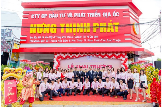 Hình ảnh lễ khai trương chi nhánh công ty tại Bình Thuận của công ty địa ốc Hưng Thịnh Phát chuyên bán dự án ma