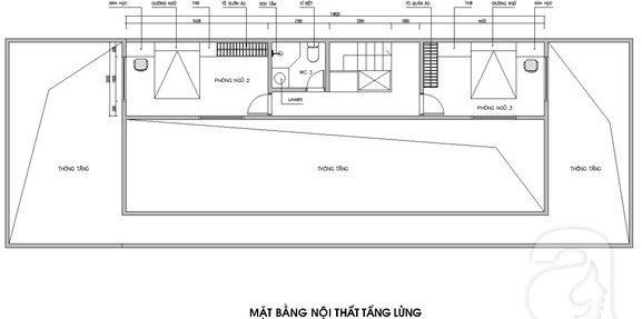 Hình ảnh bản vẽ thiết kế mặt bằng tầng lửng nhà cấp 4