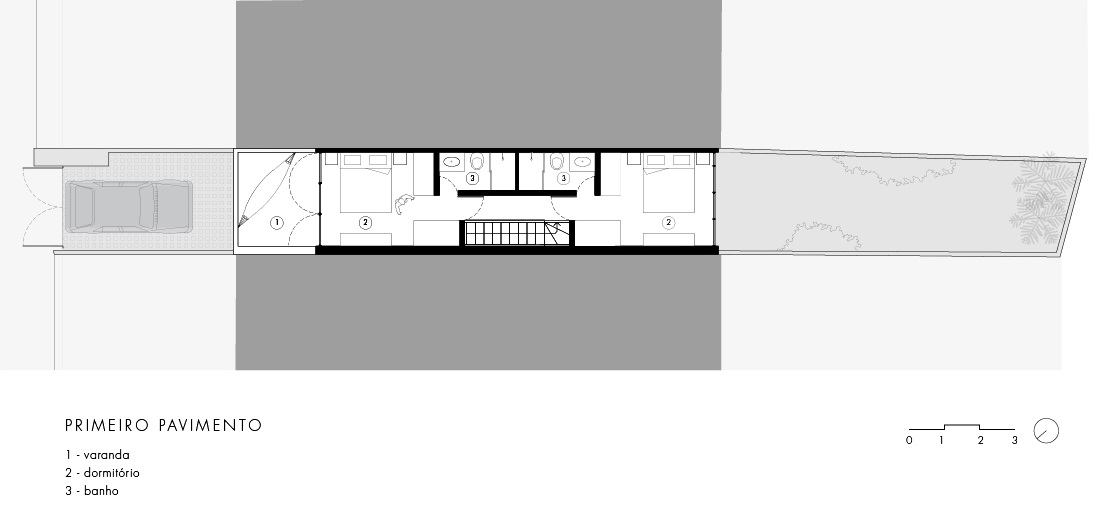 Hình ảnh bản vẽ thiết kế mặt bằng tầng trên cùng của nhà phố 3 tầng.