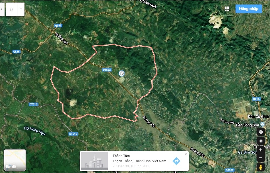 Hình ảnh vị trí xây dựng cụm công nghiệp Vân Du tại Thạch Thành, Thanh Hóa trên google map
