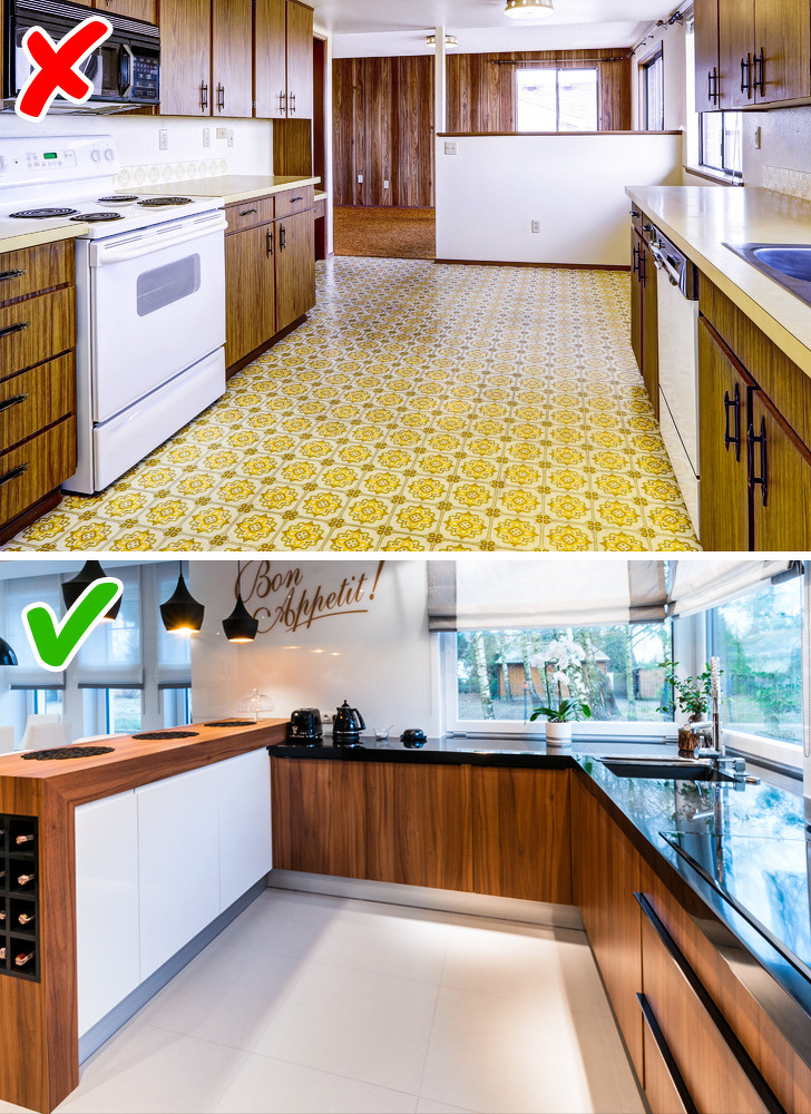 Hình ảnh minh họa cho việc lựa chọn vật liệu lát sàn phòng bếp phù hợp