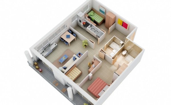 Hình ảnh mẫu thiết kế nôi thất 3 phòng ngủ dành cho gia đình trẻ hiện đại