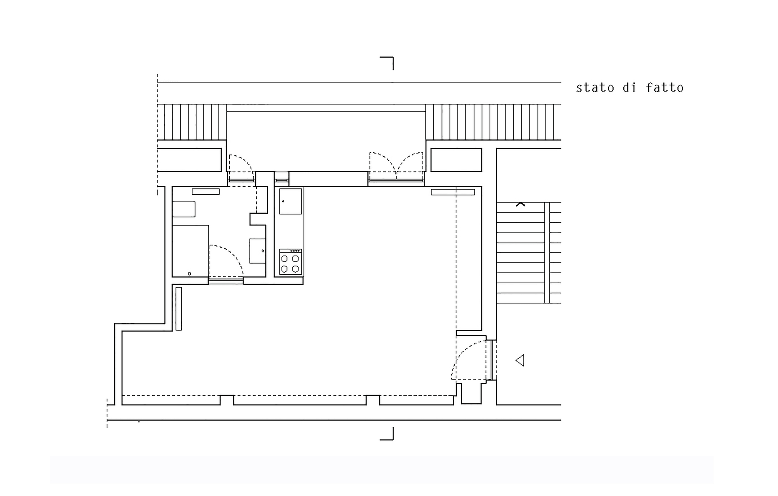 Hình ảnh sơ đồ thiết kế mặt bằng căn hộ 28m2.
