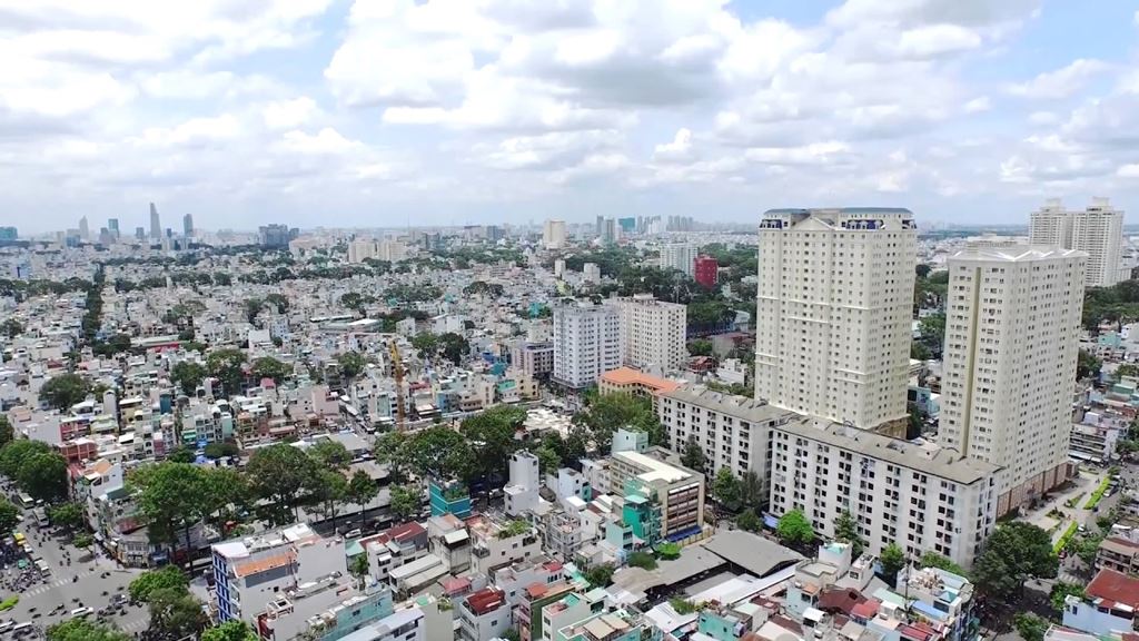 Hình ảnh một góc thành phố Hà Nội nhìn từ trên cao